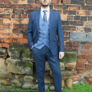 To Hire, Torre Blue Herringbone Tweed suit (full outfit)
