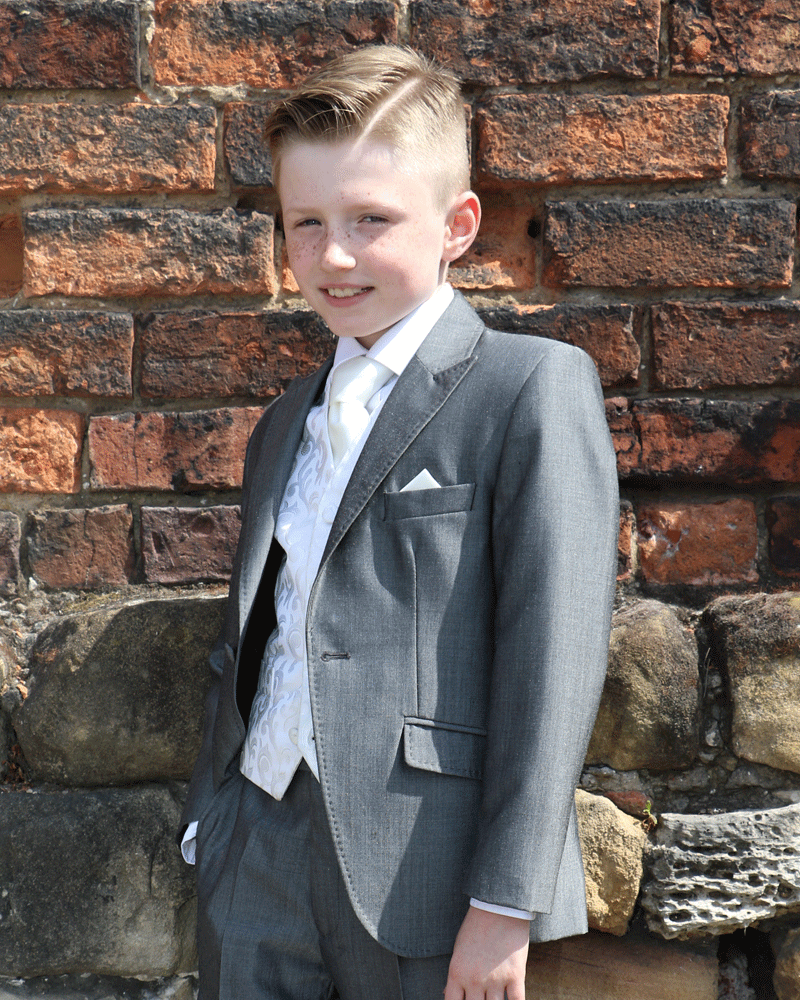 To Hire, Boys Torre Silver Mohair Jacket Suit (full outfit) - Image 3