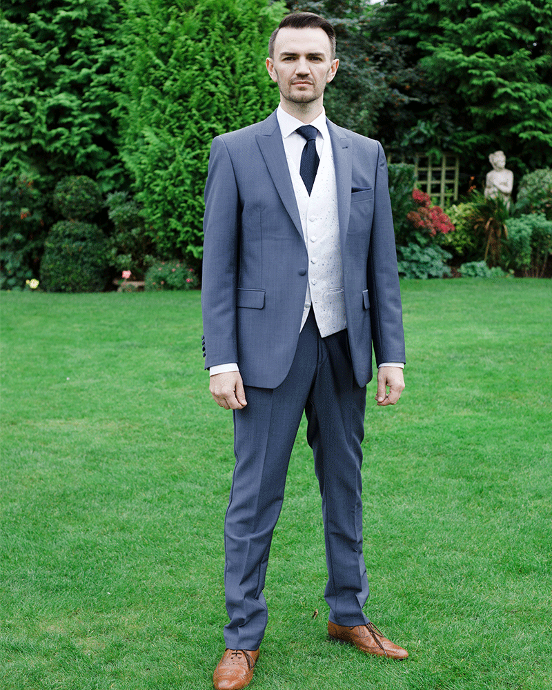 To Hire, Wilvorst Powder Blue Lounge Suit (full outfit)