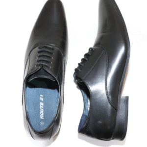 Mens Black 21 Plain Oxford Lace Shoe