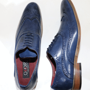 Mens Mid Blue Goor 556 Brogue Shoe