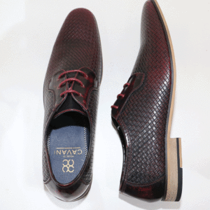 Mens Oxblood Cavani 387 Basket Weave Shoe