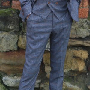 Marc Darcy Jenson Grey/Tan Checked Trousers