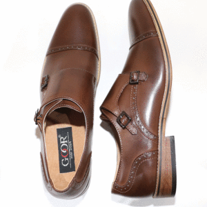 Mens Mid Tan Goor 888 Monk Shoe
