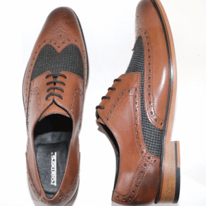 Mens Mid Tan/Tweed Roamers 9592 Brogue Shoe