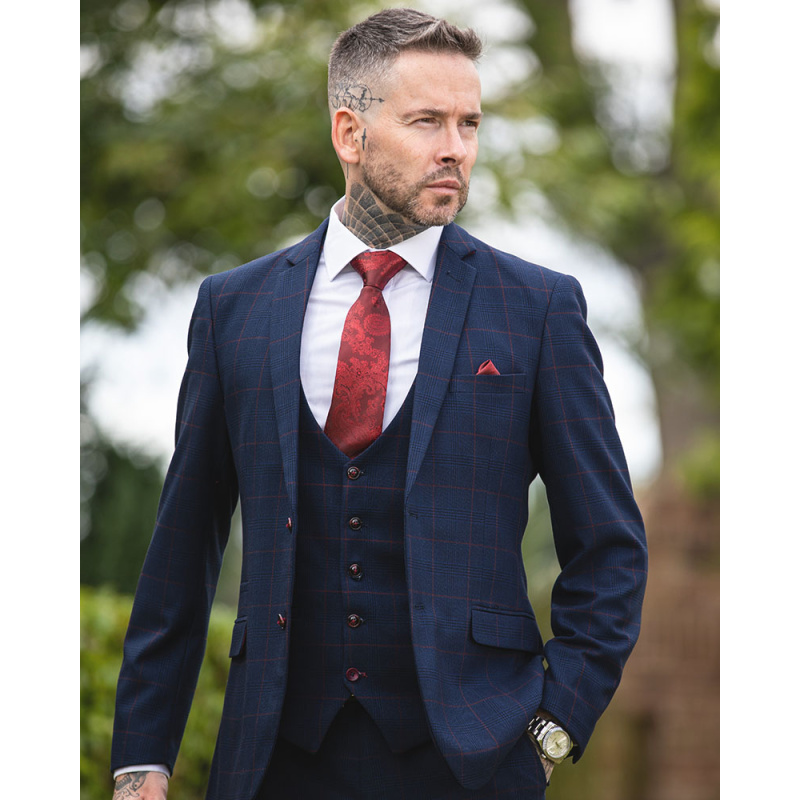 To Hire Marc Darcy Edinson Navy Wine Check (full outfit)