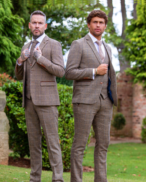 Marc Darcy Ted Check Tweed 3pc Suit