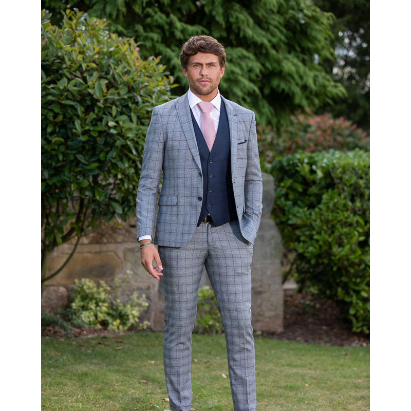 To Hire, Maradona Grey Navy Check 3pc suit