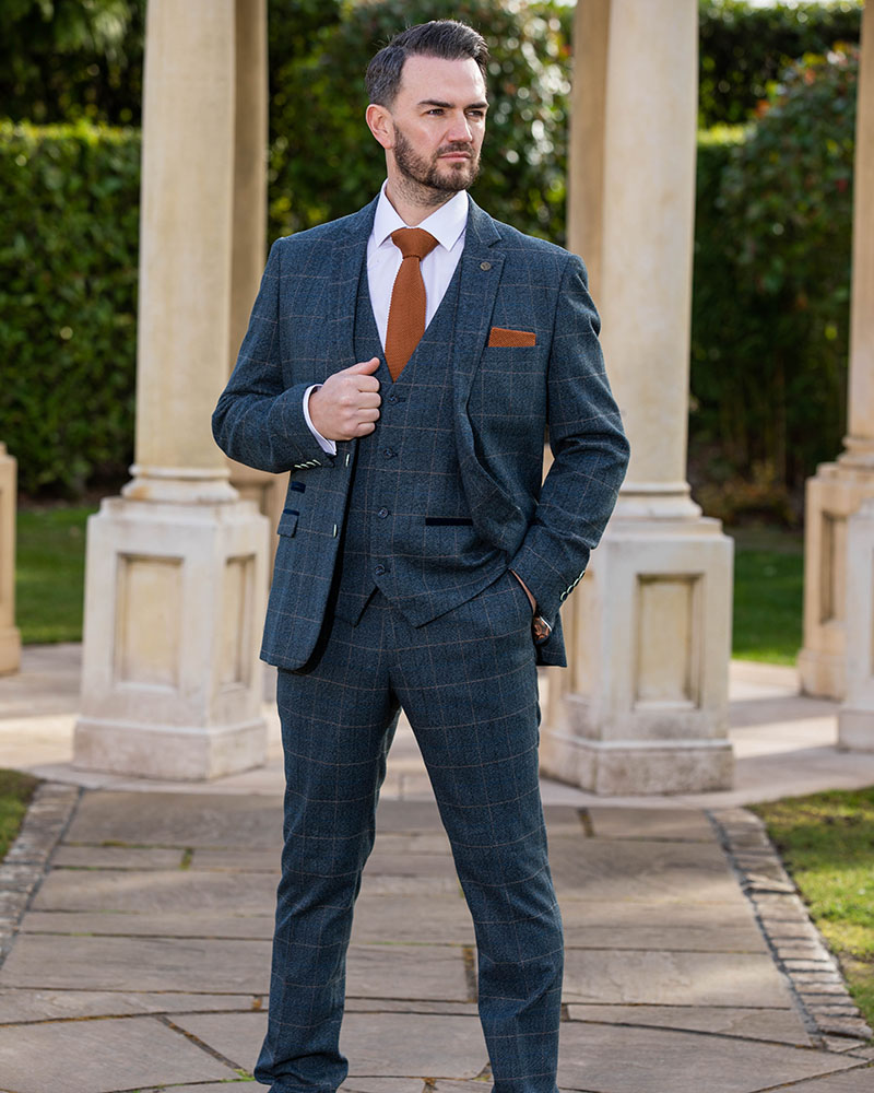 To Hire, Marc Darcy Scott Blue Checked Suit (full outfit)
