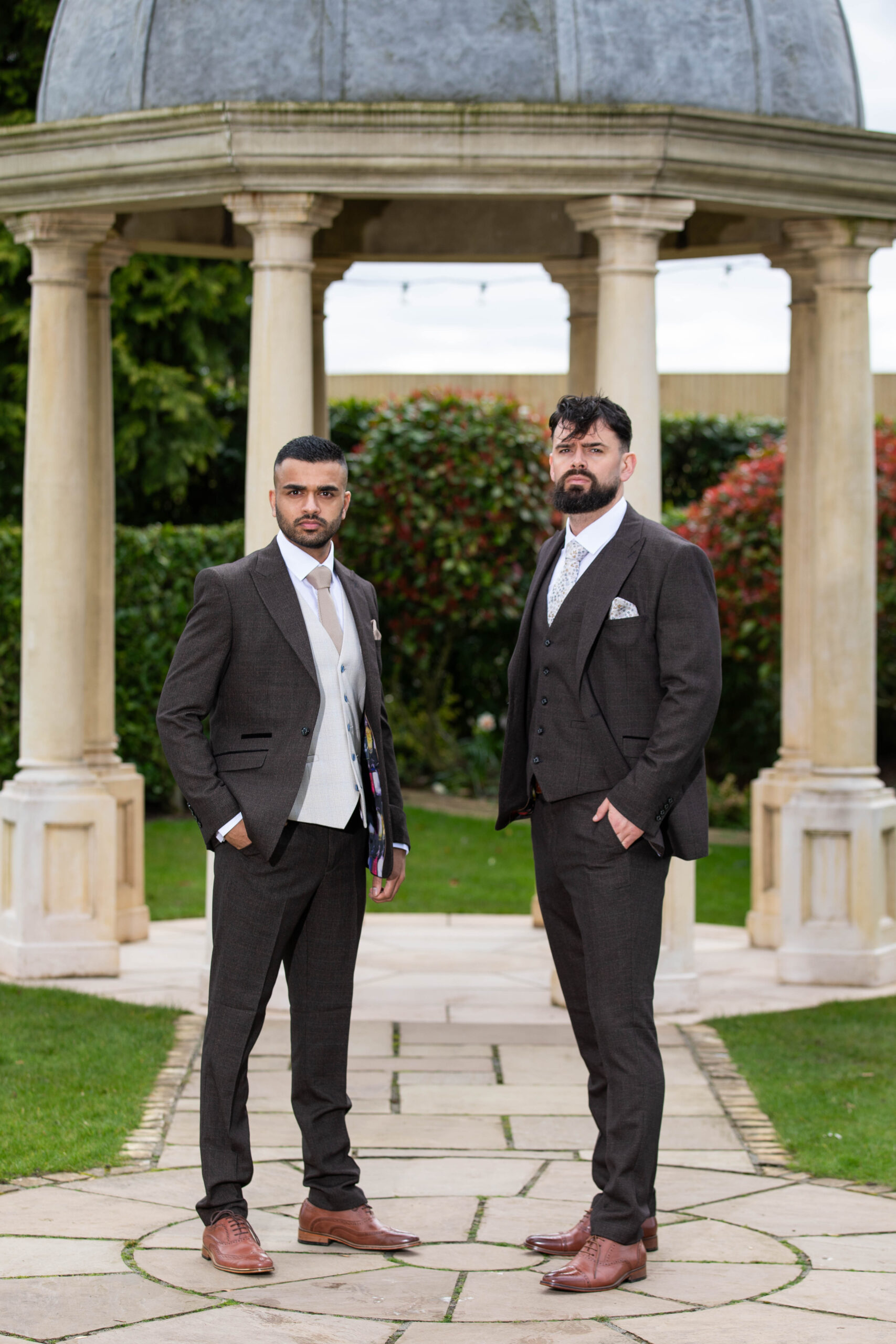 Cavani Caridi Brown Checked 3pc Suit