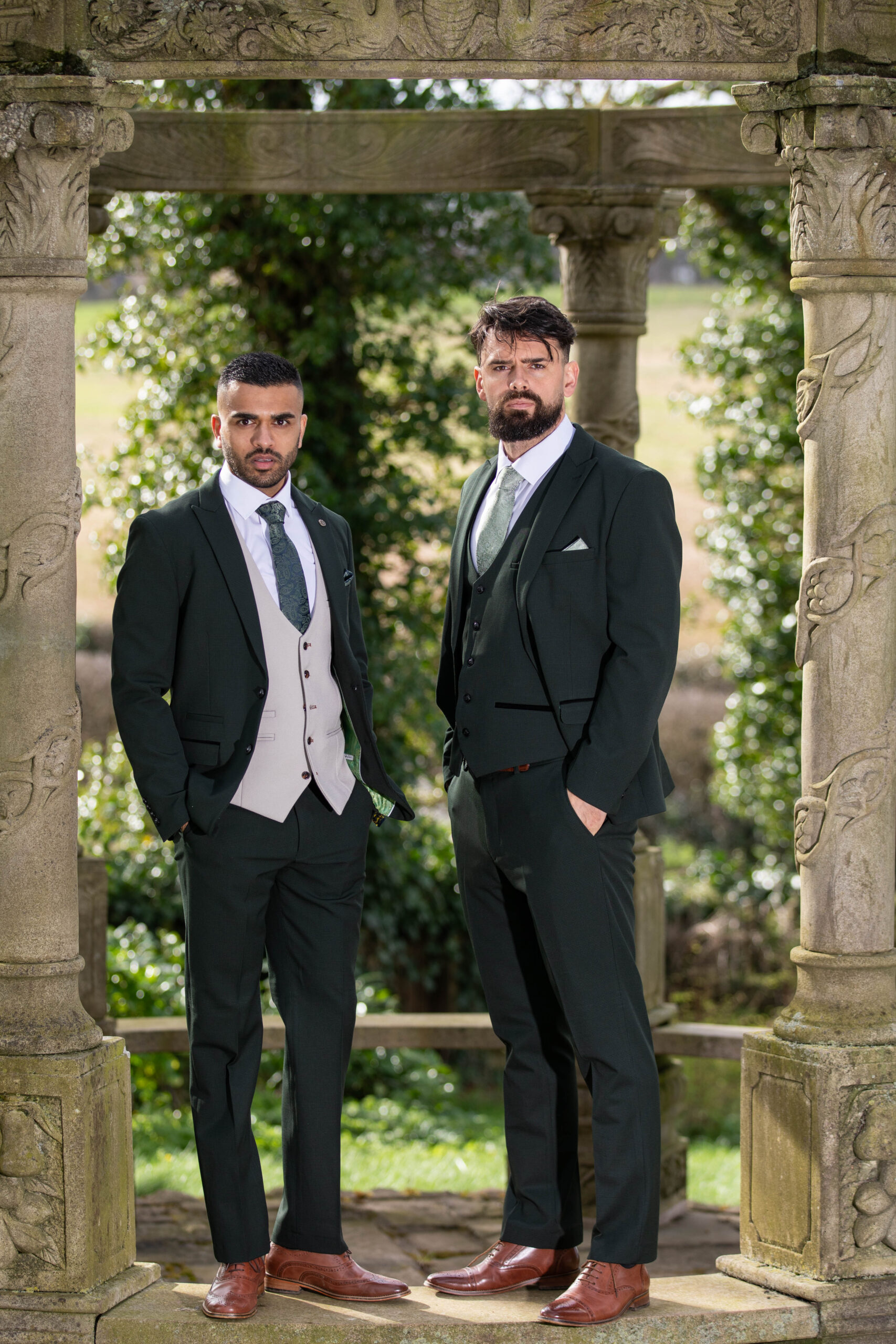 To buy Marc Darcy Bromley Olive Check 3pc Suit